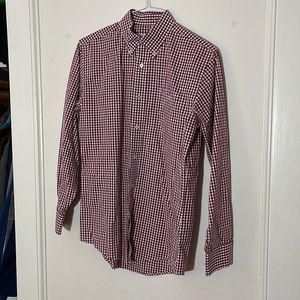 Southern Tide Small long sleeve button down. Garnet/red/white checkered.